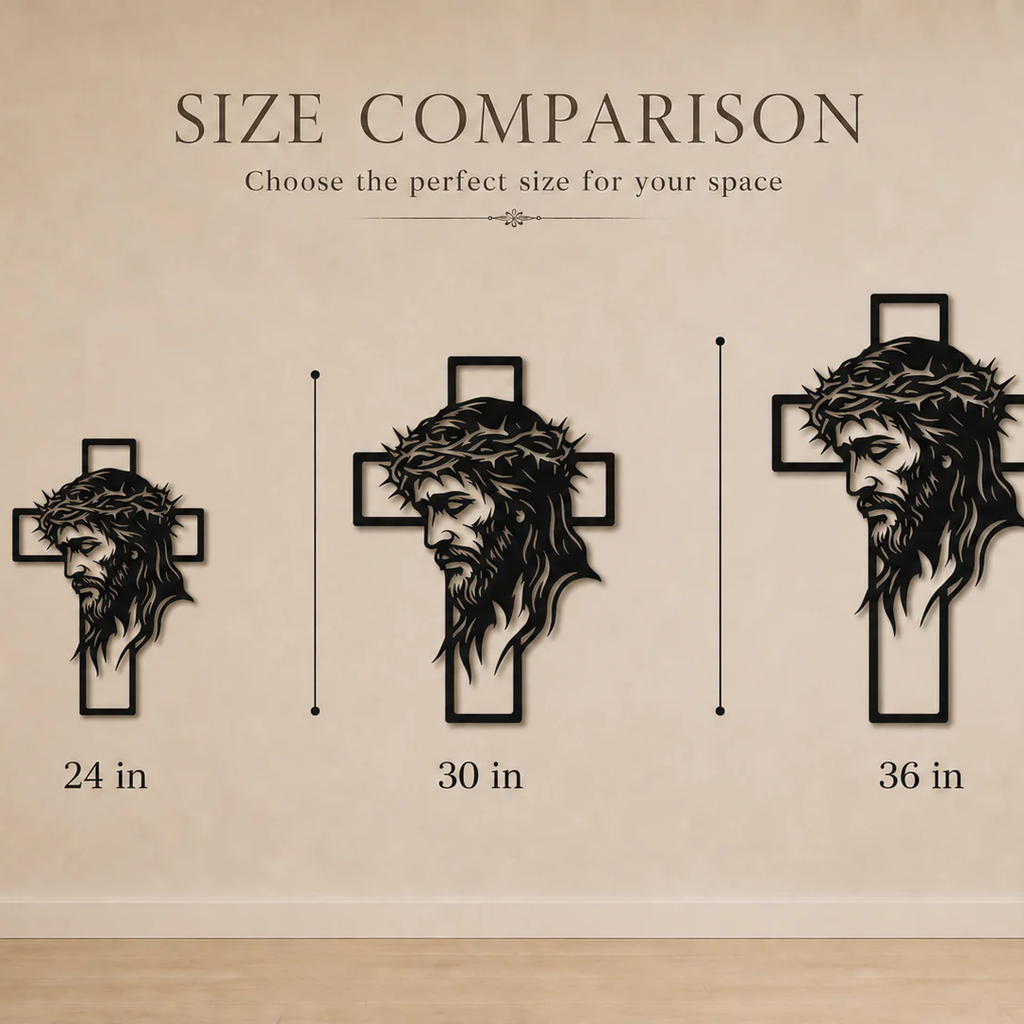 Jesus Face Cross - Wall Art