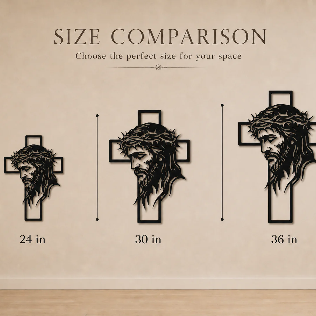 Jesus Face Cross - Wall Art